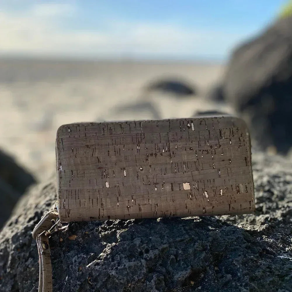 Green Cork Wallet with Hand Strap - Amy | Vegan Leather - The Cork Shop