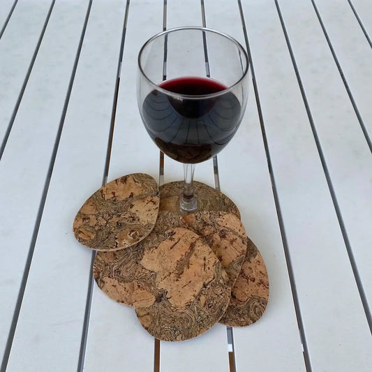 Unique Oval Cork Coaters - Set of 6