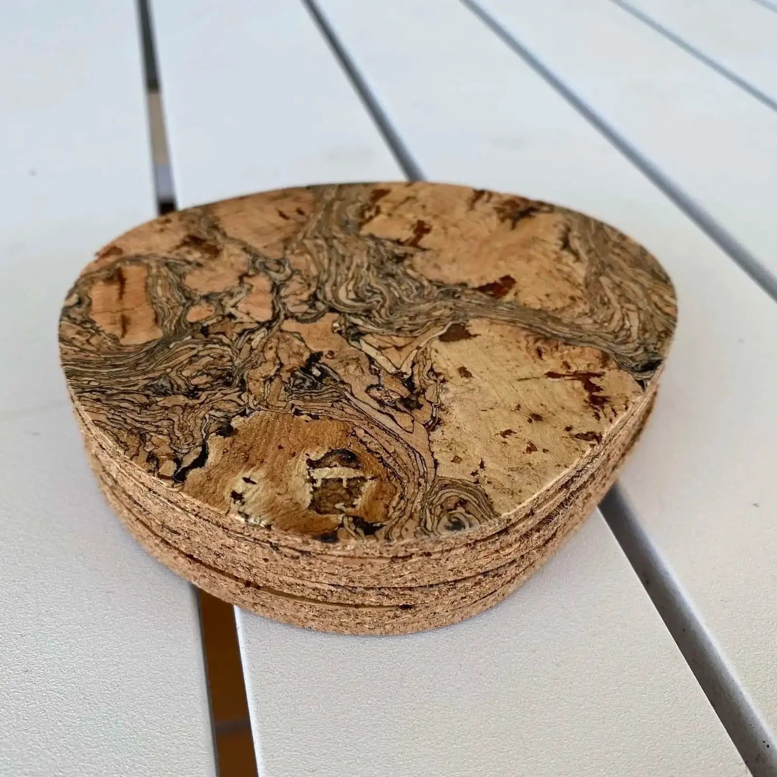 Unique Oval Cork Coaters - Set of 6
