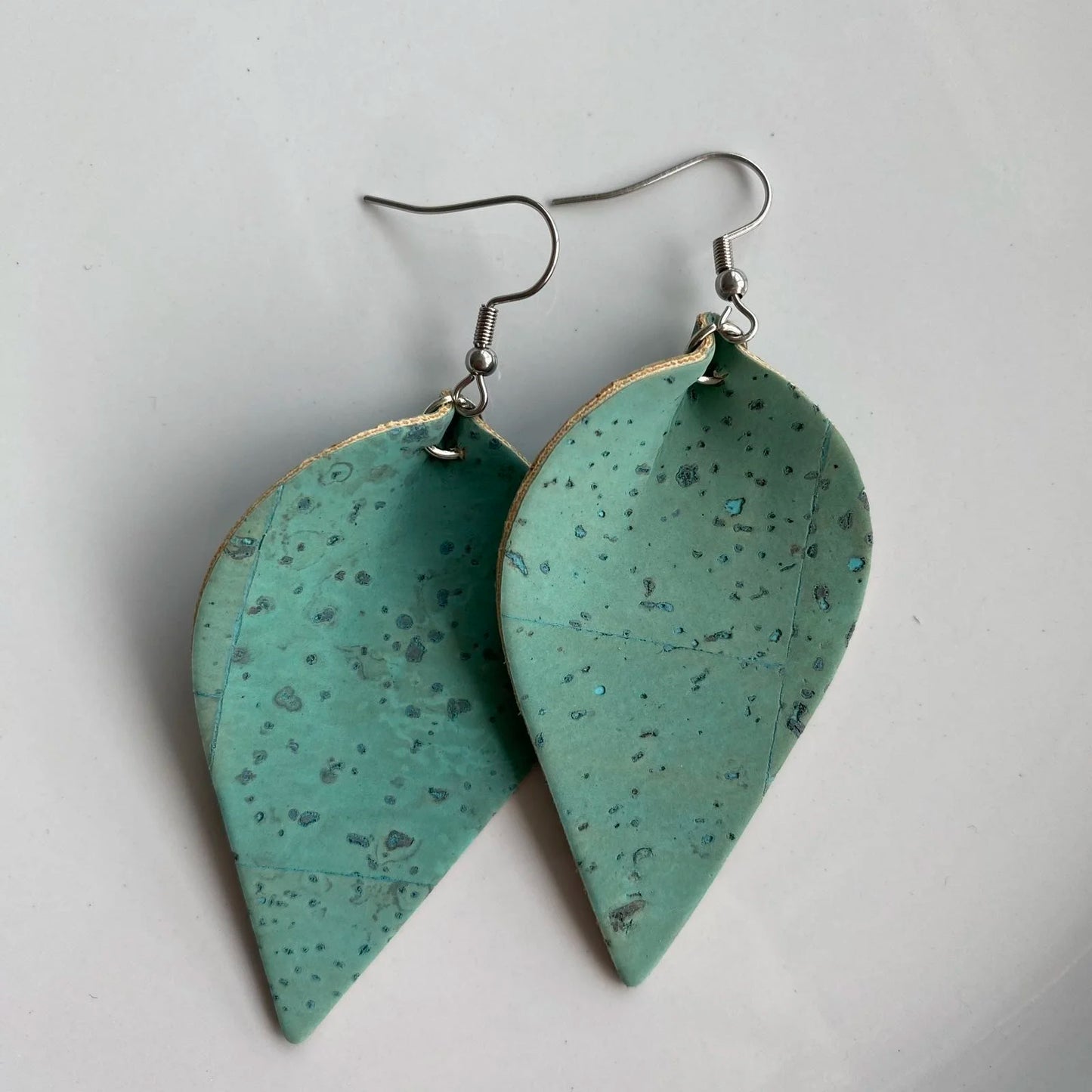 Natural Cork Earrings Turquoise