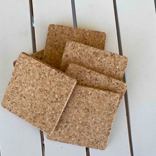 Natural Cork Coasters - Set of 6