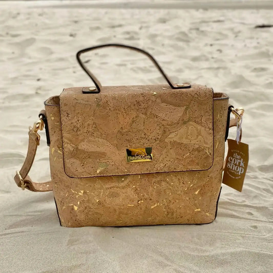 Best Seller~Cork Handbag with Gold - Miriam