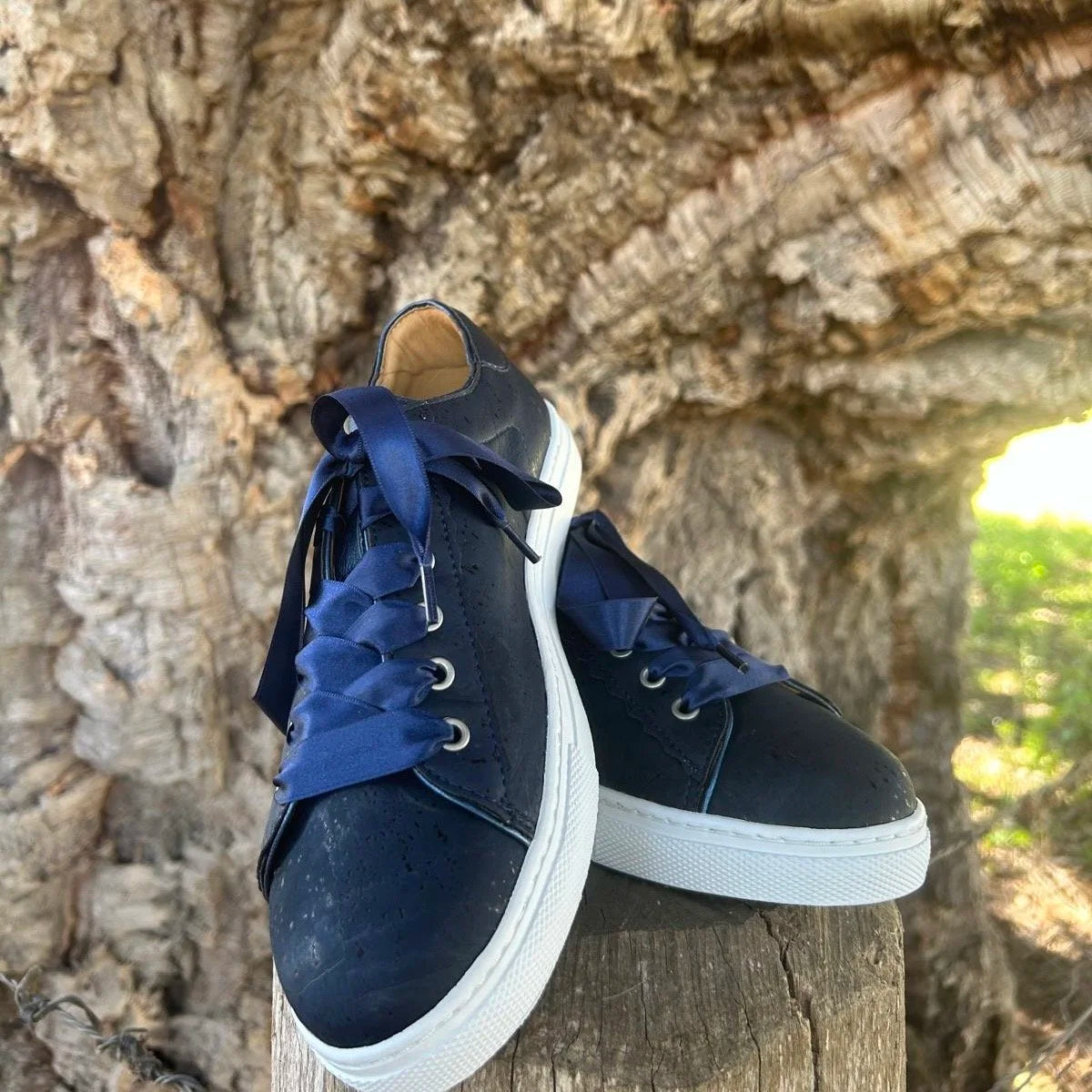 New~Navy Blue Cork Shoes