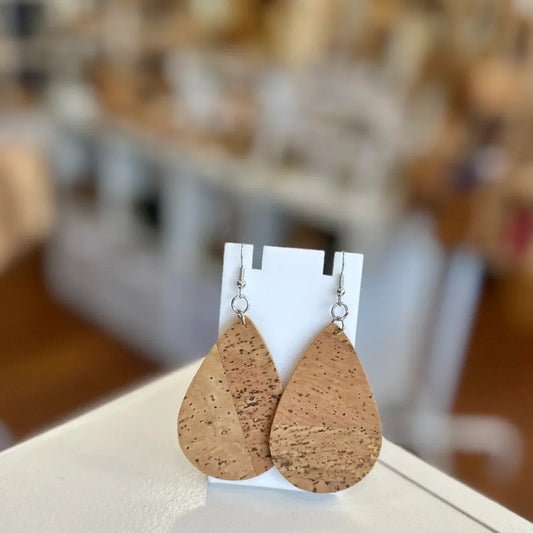 Natural Cork Earrings | Vegan - The Cork Shop