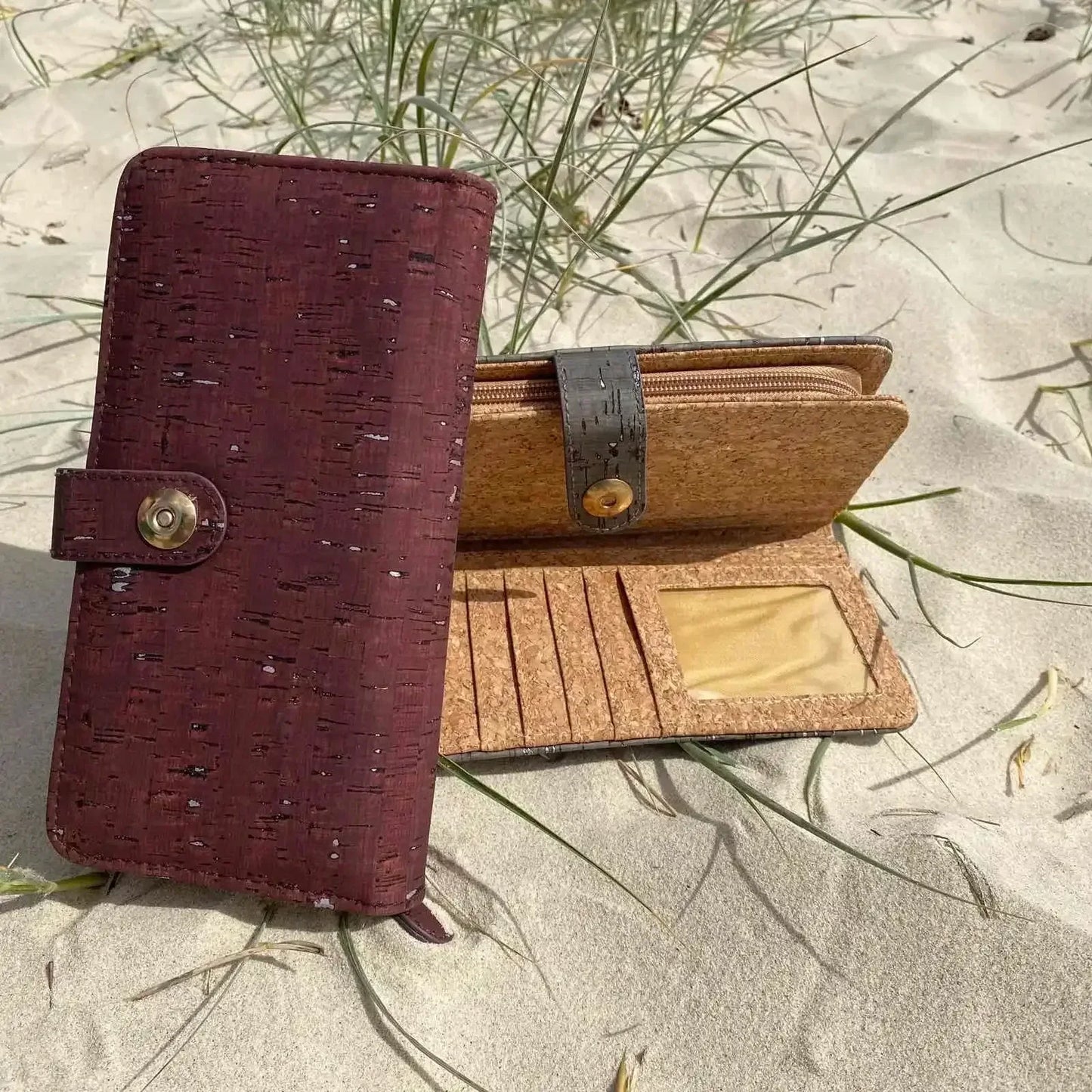 Large Cork Wallet - Lizzi | Vegan Leather with Zip Coin Compartment - The Cork Shop