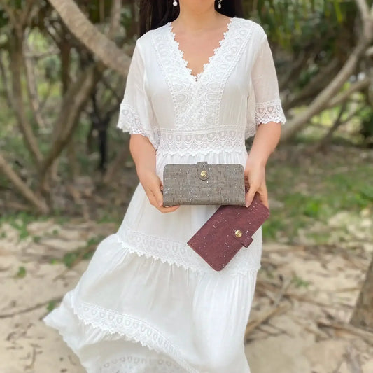 Large Cork Wallet - Lizzi | Vegan Leather with Zip Coin Compartment - The Cork Shop