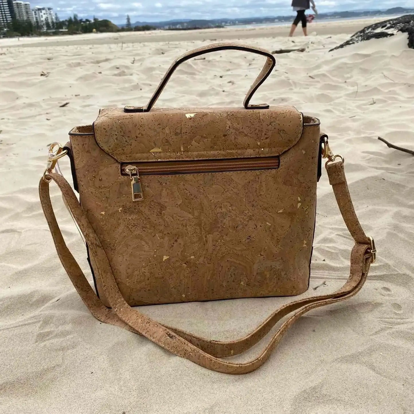 Best Seller~Cork Handbag with Gold - Miriam