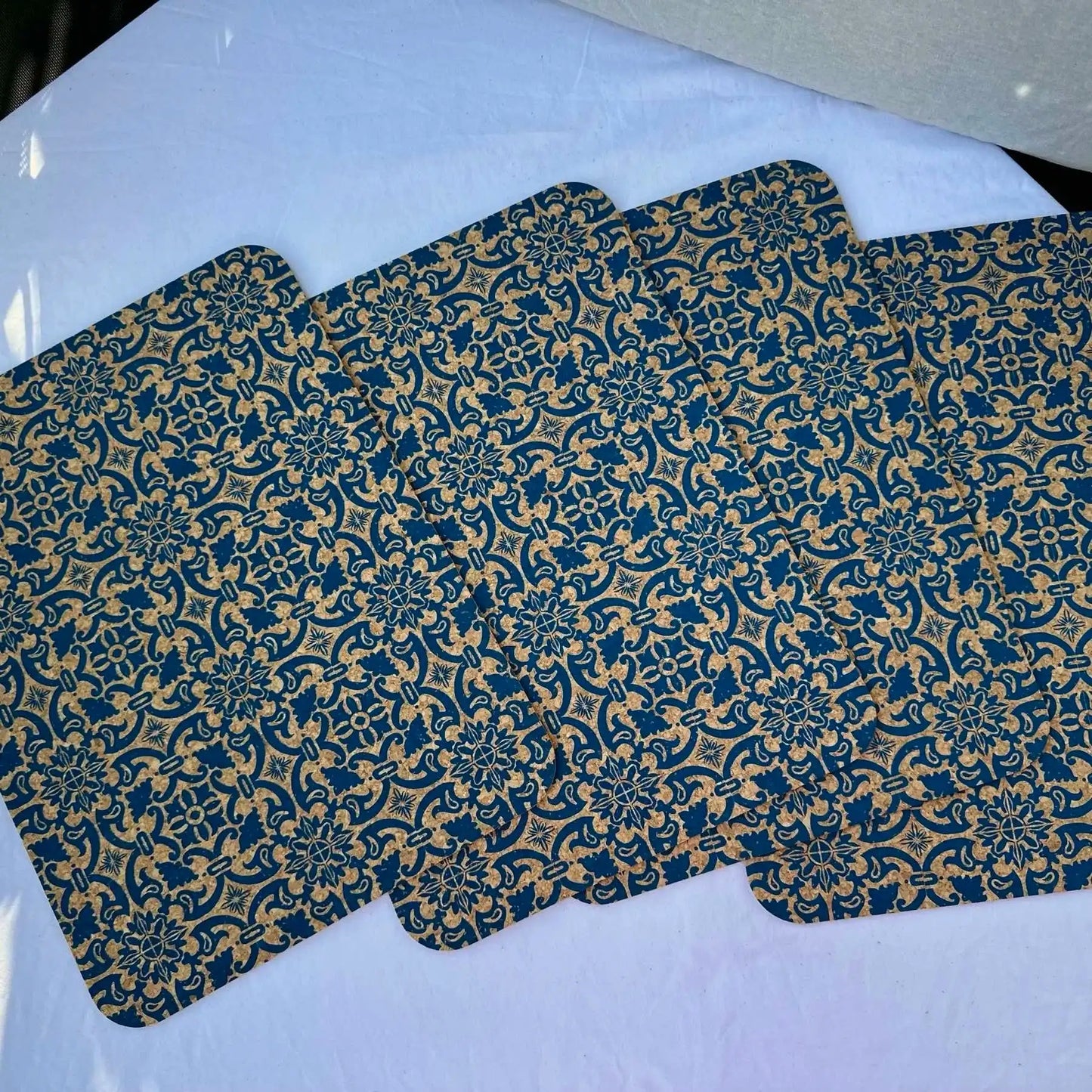 Blue pattern Cork Placemats