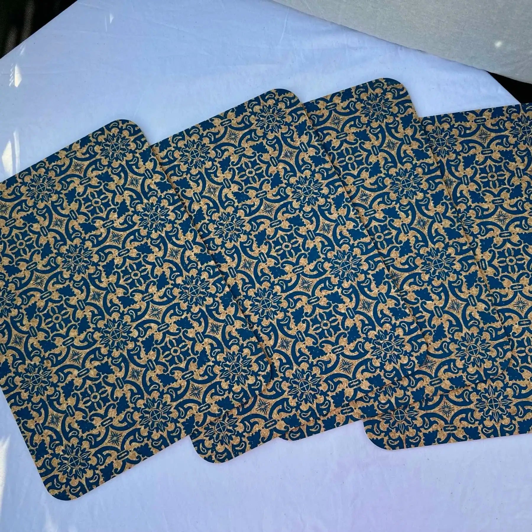 Blue pattern Cork Placemats
