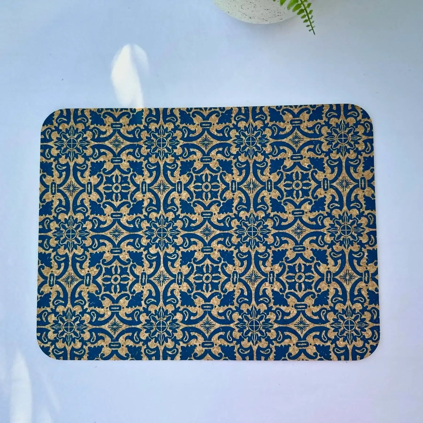 Blue Pattern Cork Placemats Set of 4 - Portuguese Design - The Cork Shop