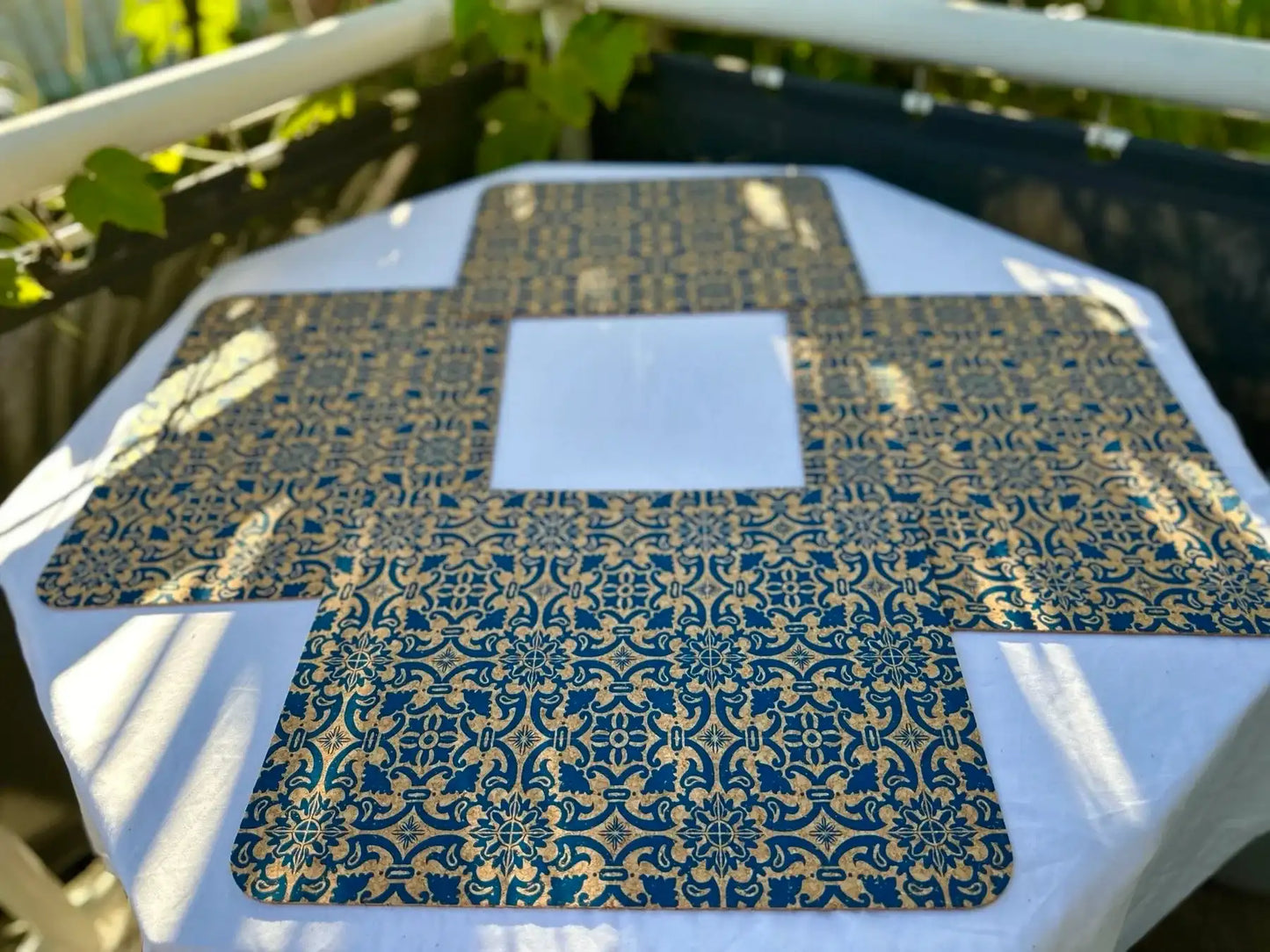 Blue pattern Cork Placemats