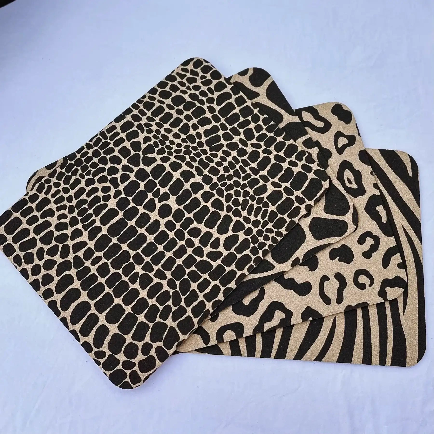 Wild Animal Print Cork placemats Set of 4
