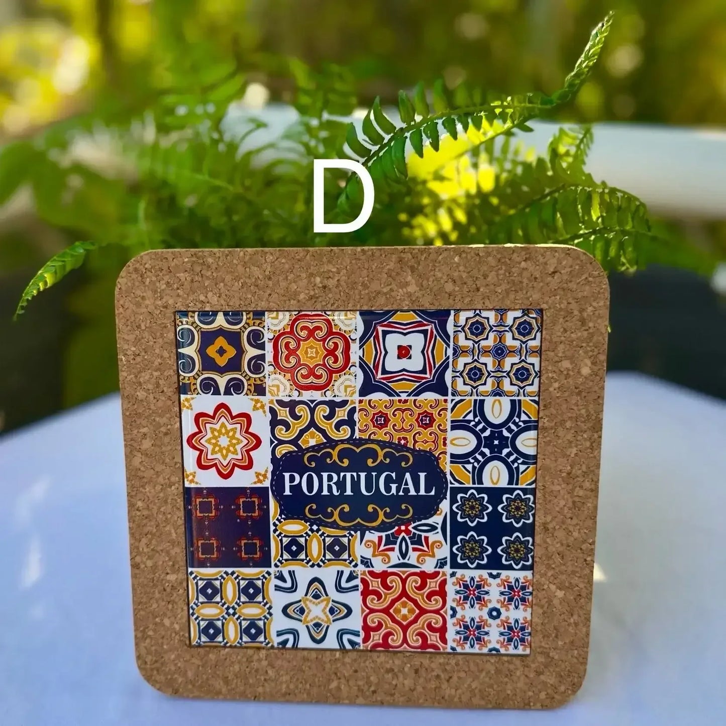 Portugal Tile Cork Trivet - Handcrafted Square | 4 Patterns - The Cork Shop