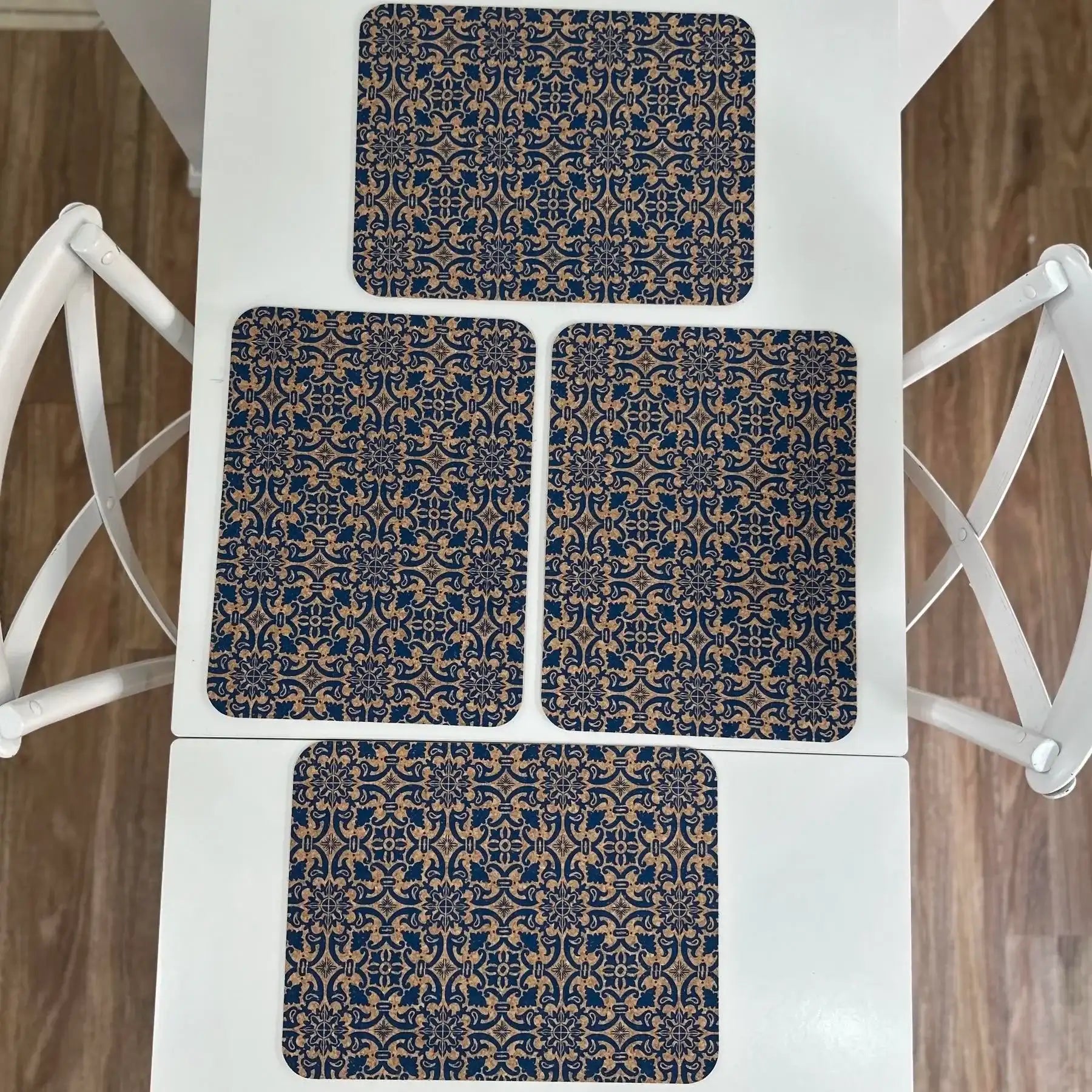 Blue pattern Cork Placemats