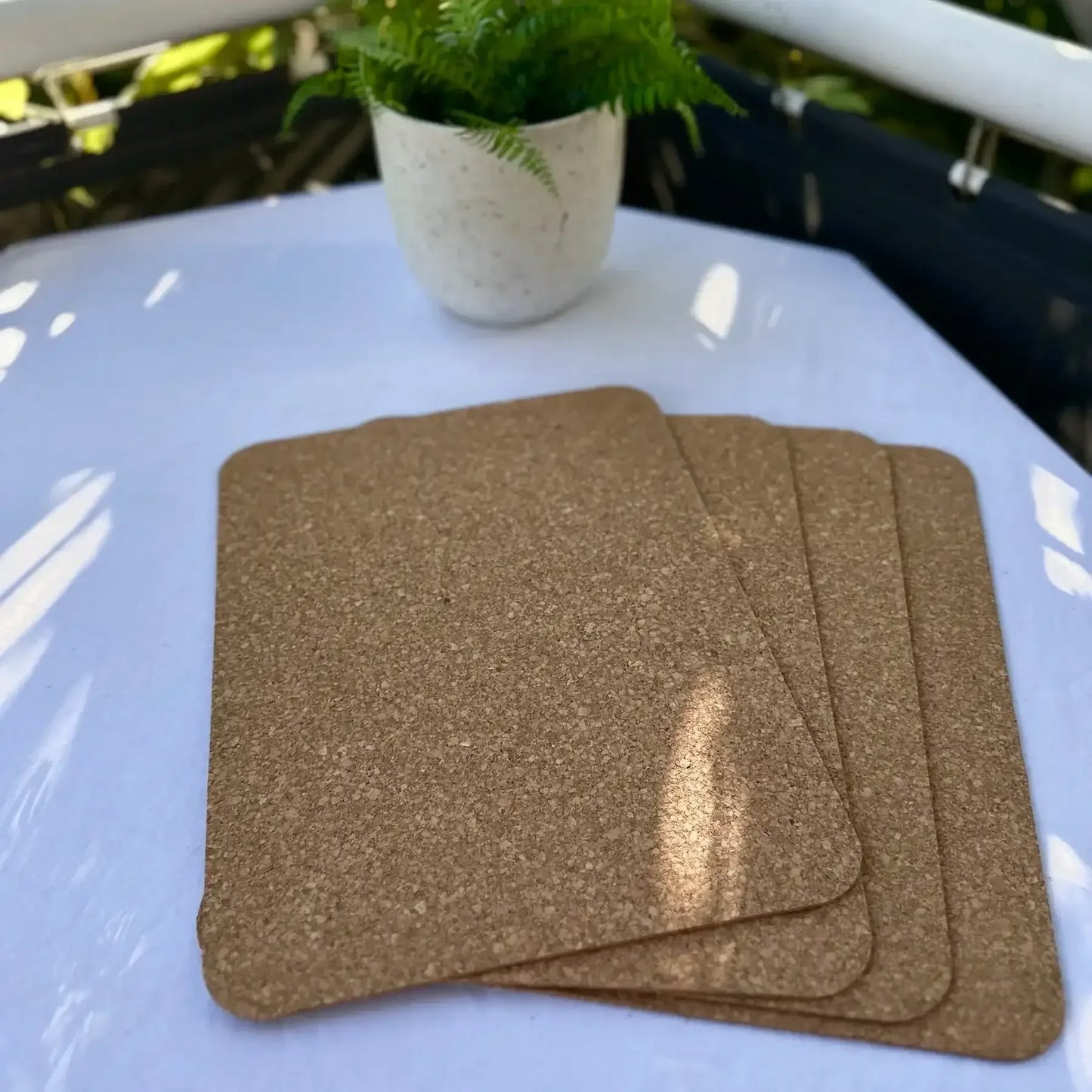 Natural Rectangle Cork Placemats Set of 4 - Rustic Design - The Cork Shop