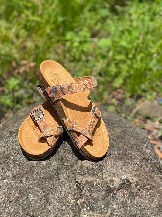 NEW~Floral Paisley-Loop Sandals