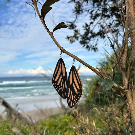 New~Butterfly Wing Cork Earrings