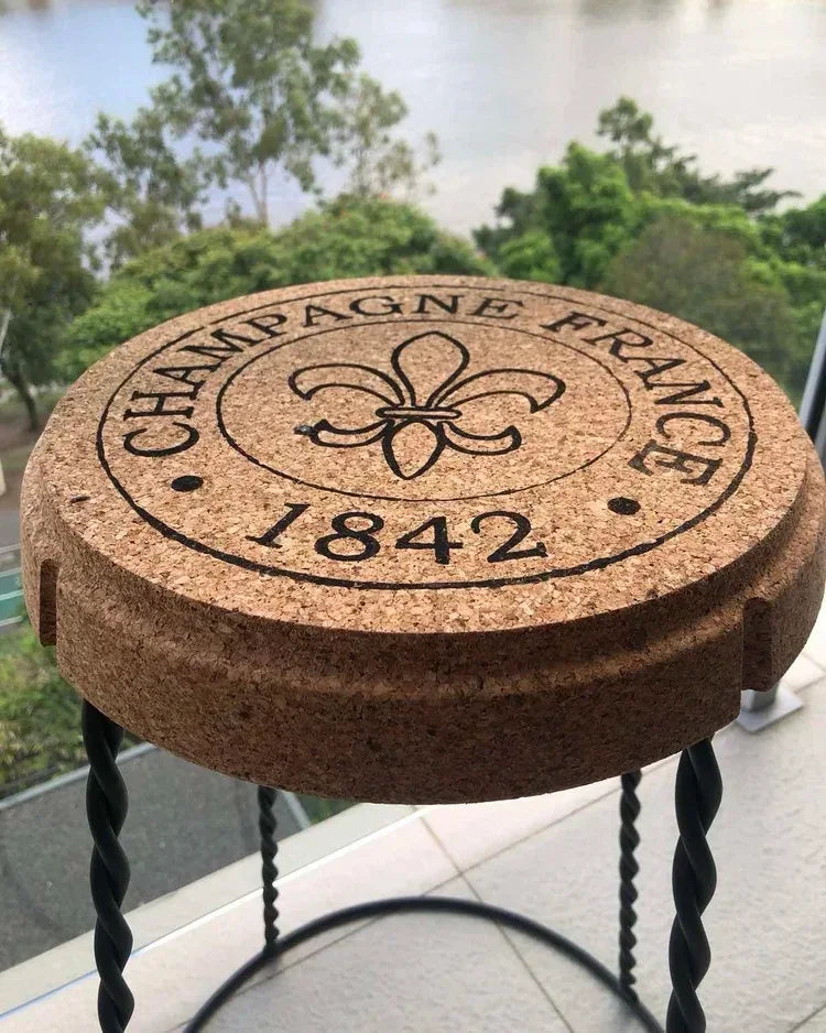 FARO- Tall cork and wrought iron Stool - The Cork Shop