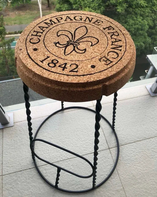 FARO- Tall cork and wrought iron Stool - The Cork Shop