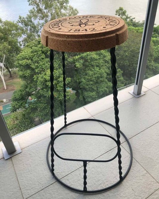 FARO- Tall cork and wrought iron Stool