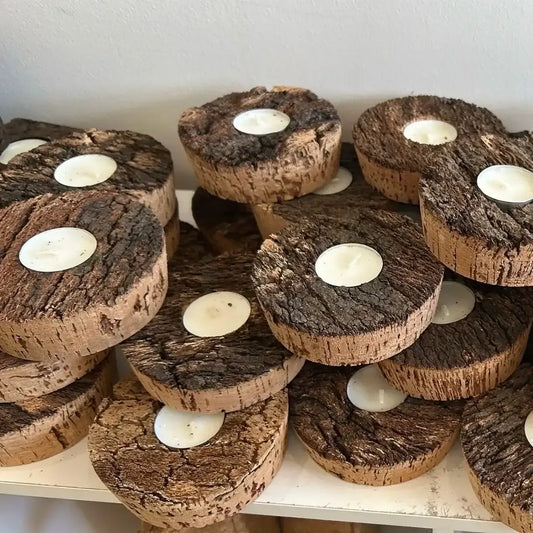 Virgin Cork Round Tea-Light Holders - The Cork Shop