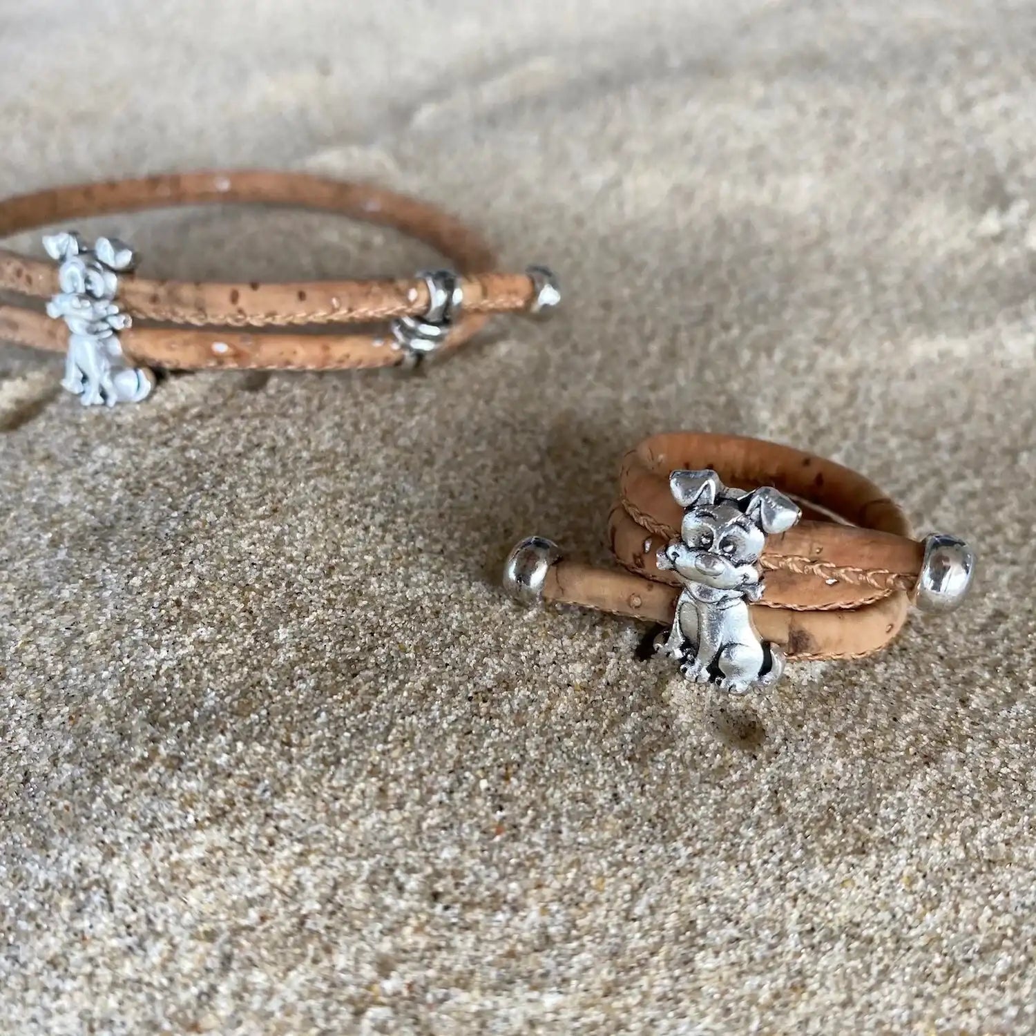 Cork Bracelet and Ring- Cute Dog