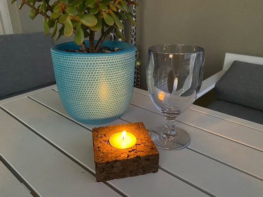 Natural Cork Tea Light Square