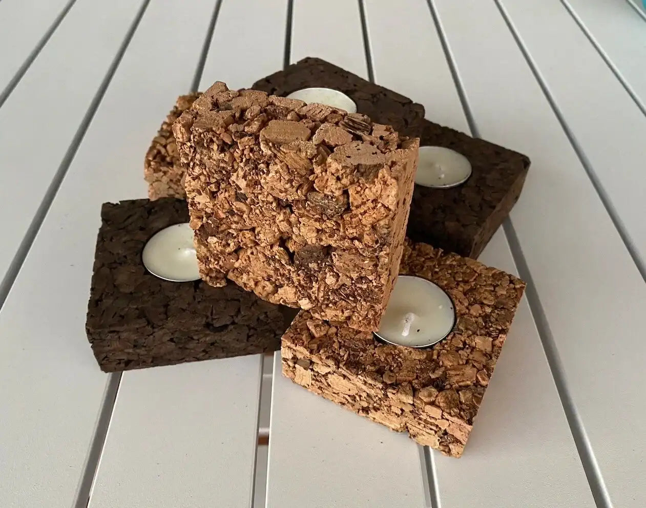Natural Cork Tea Light Square