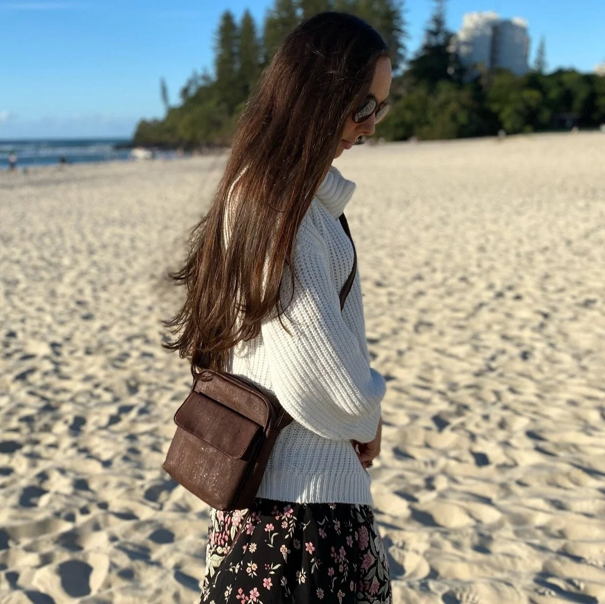 Cork Satchel Bag - Coco with Flap