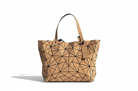 Geo Cork Handbag - Large Geometric Tote Made in Portugal - The Cork Shop
