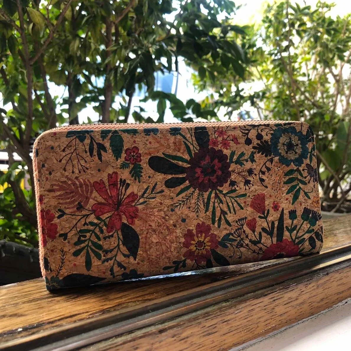 Cork Zip Wallet with Hand Strap- Kylie