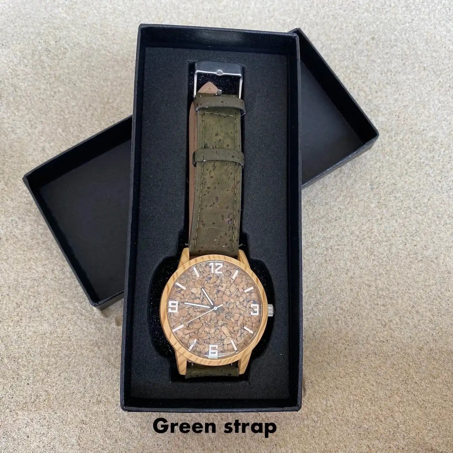 Watch with Cork Face - Brown, Green or Natural Cork Strap