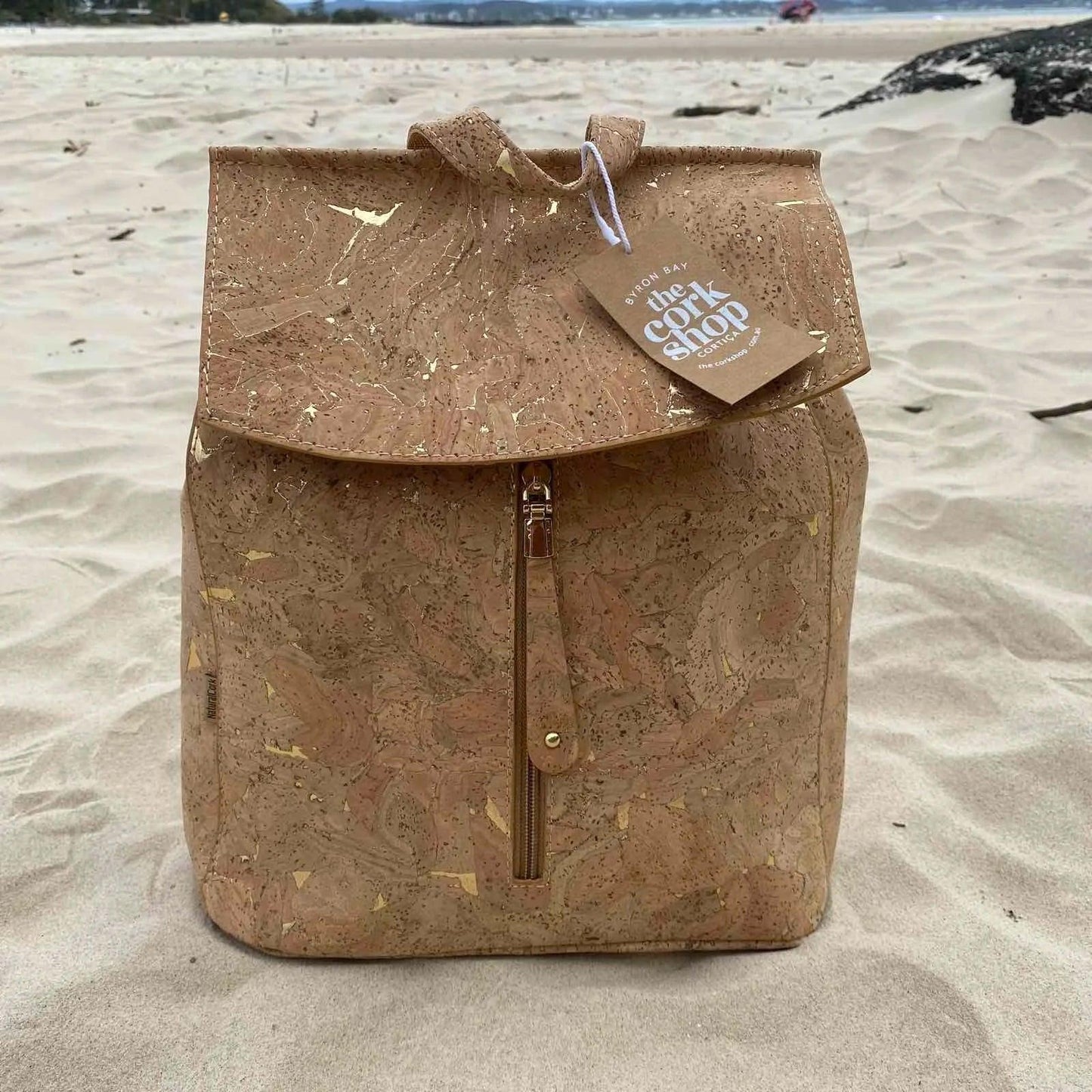 Gorgeous Gold Cork Backpack - Goldie | Premium Portuguese Cork - The Cork Shop 