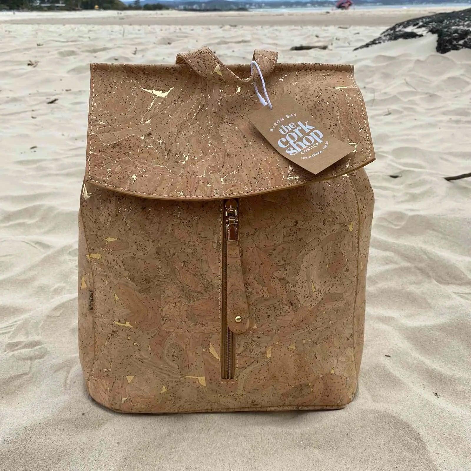 Gorgeous Gold Cork Backpack - Goldie | Premium Portuguese Cork - The Cork Shop 