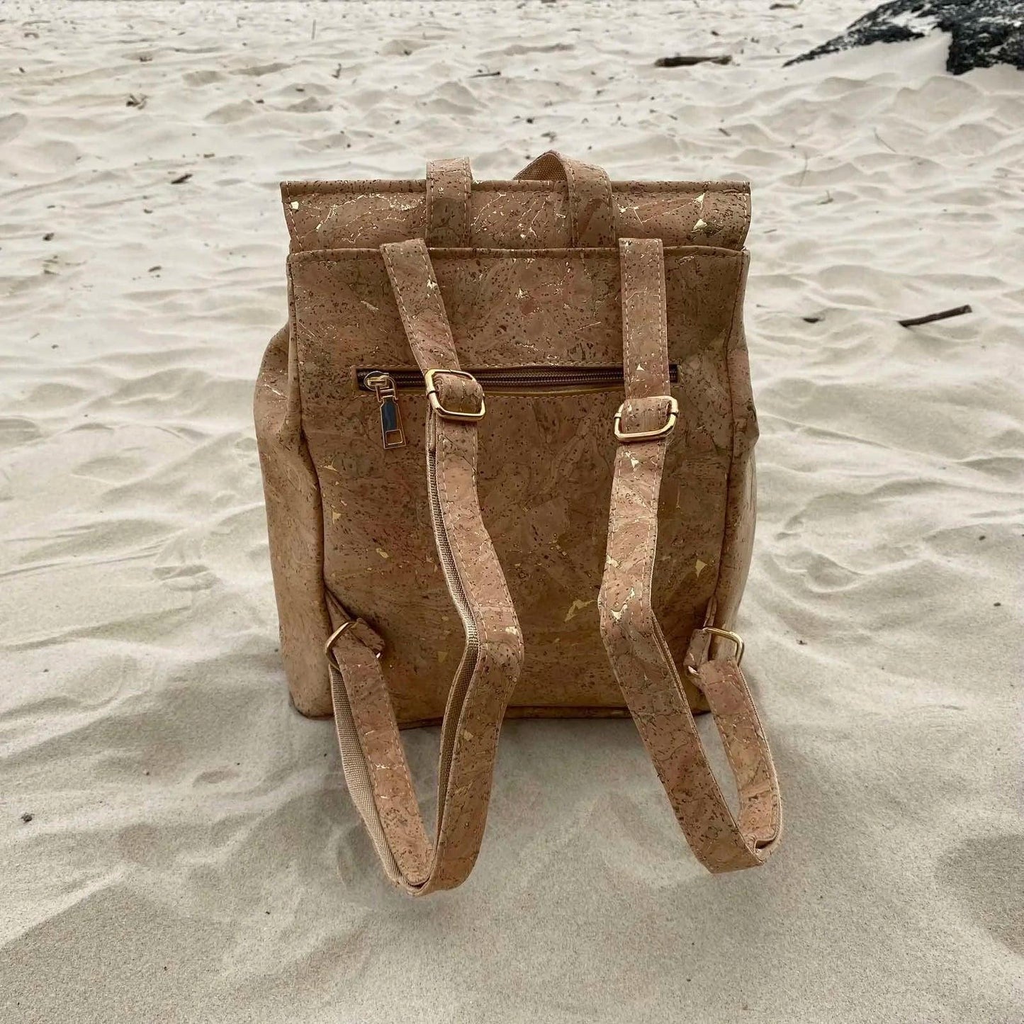 Gorgeous Gold Cork Backpack - Goldie | Premium Portuguese Cork - The Cork Shop 