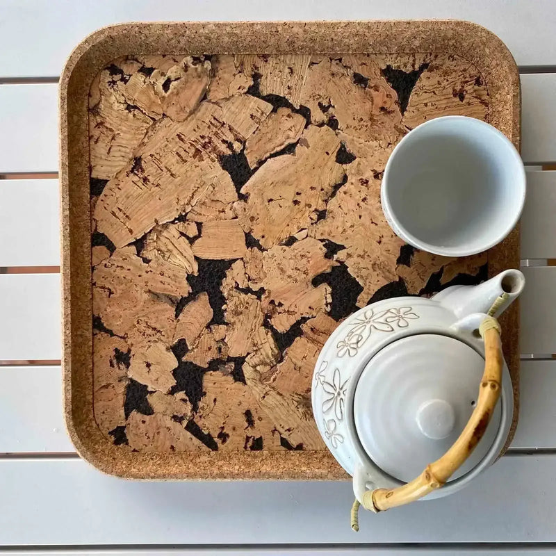 Square Cork Tray - Handcrafted in Portugal | Heat-Proof Non-Slip - The Cork Shop 