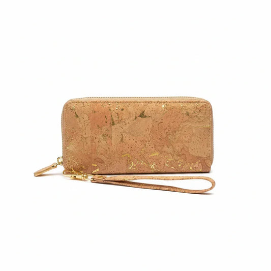 Gold Cork Wallet with Hand Strap - Amy | Vegan Leather - The Cork Shop 