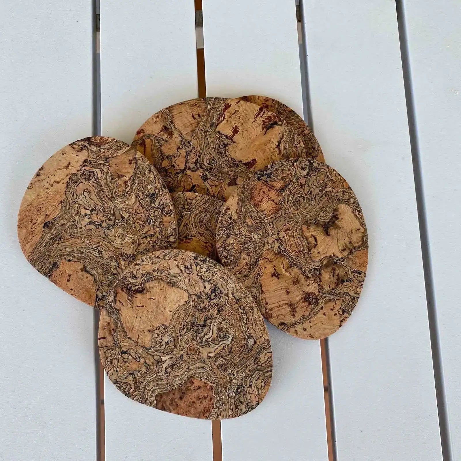 Unique Oval Cork Coaters - Set of 6