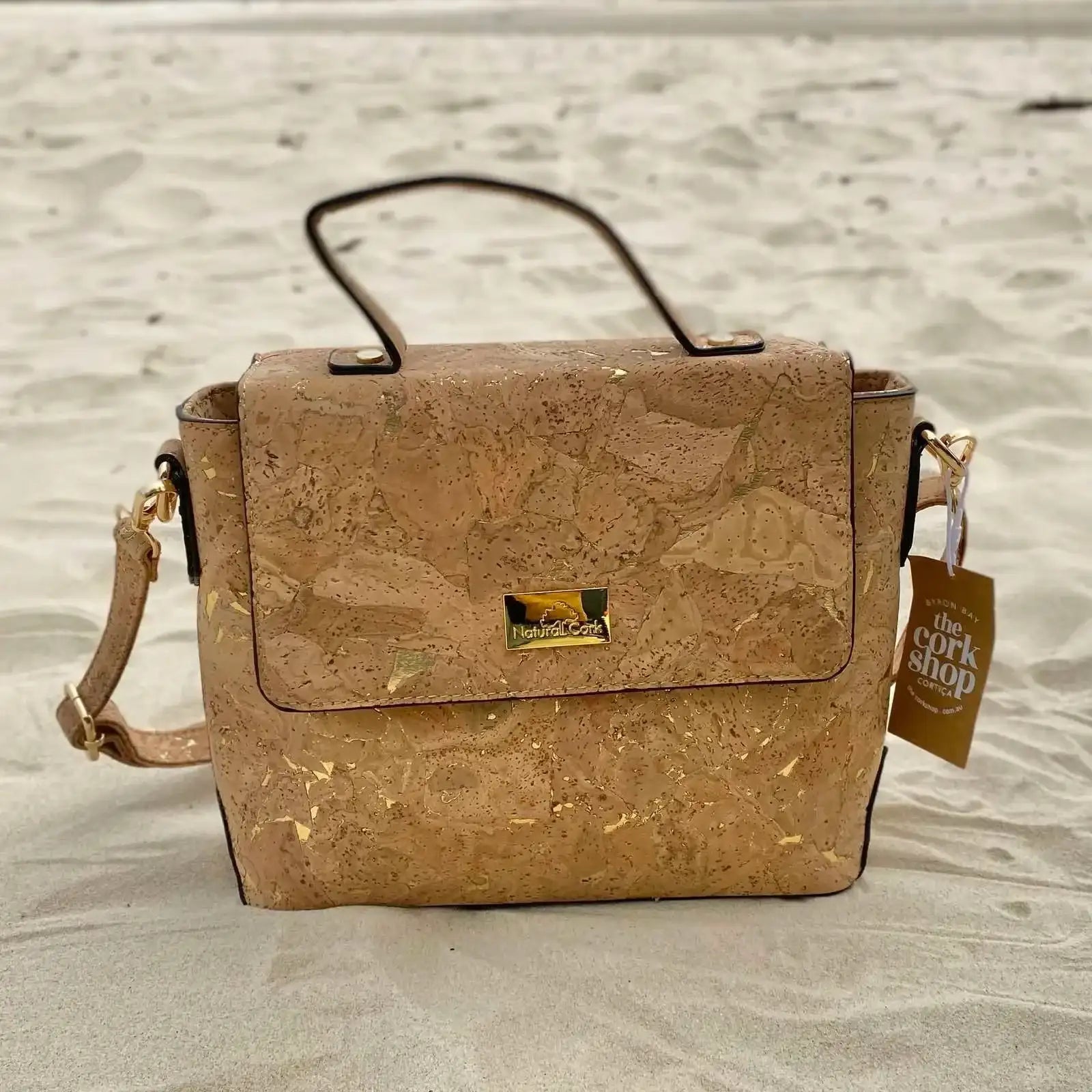 Best Seller~Cork Handbag with Gold - Miriam