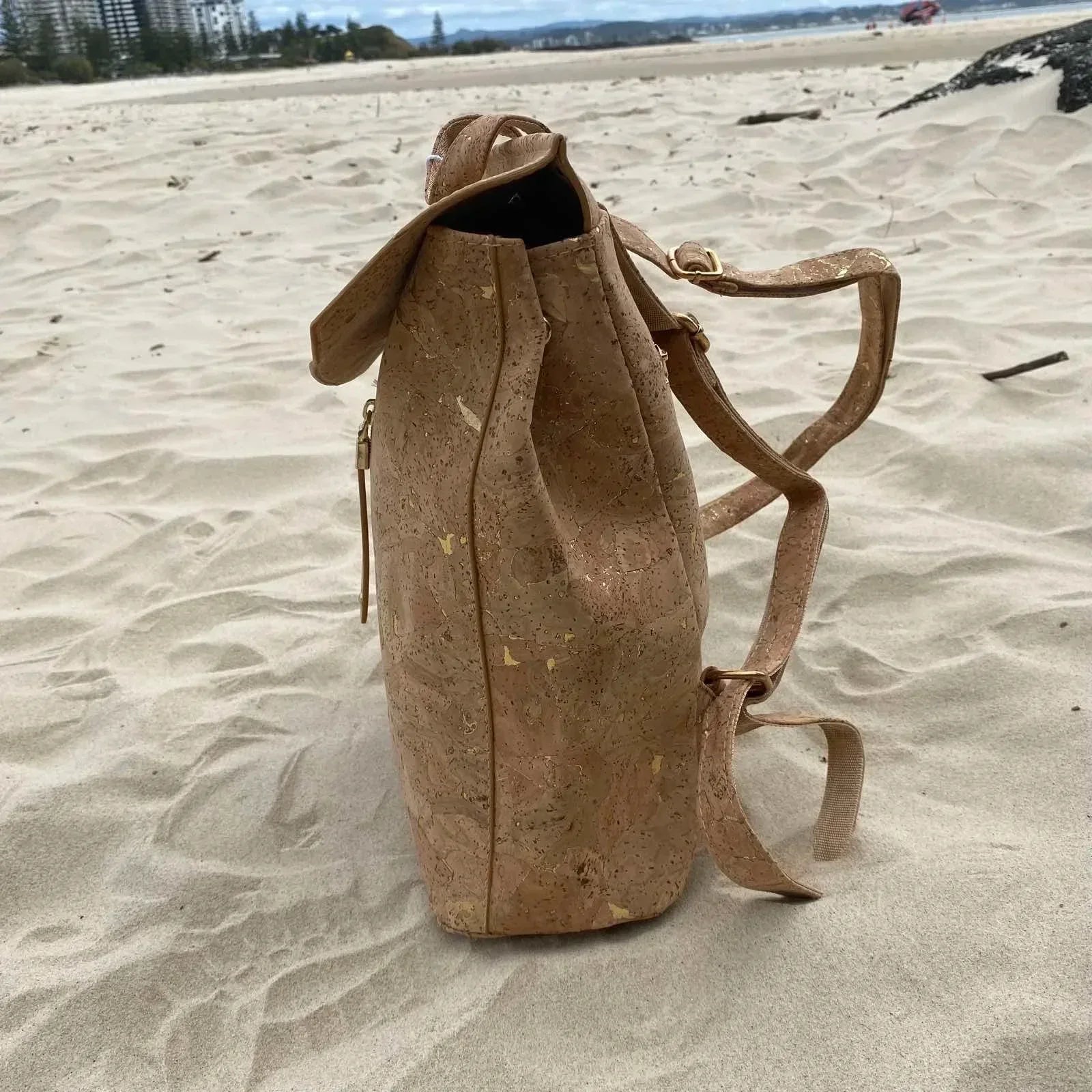 Gorgeous Gold Cork Backpack - Goldie | Premium Portuguese Cork - The Cork Shop 