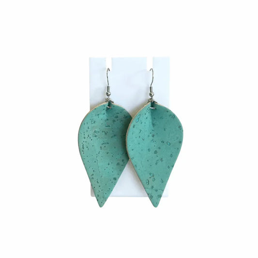 Cork Earrings with Turquoise Stone | Vegan - The Cork Shop 