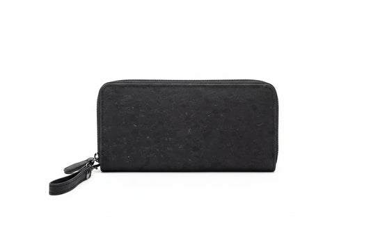 Black Cork Wallet with Hand Strap - Amy | Vegan Leather - The Cork Shop 