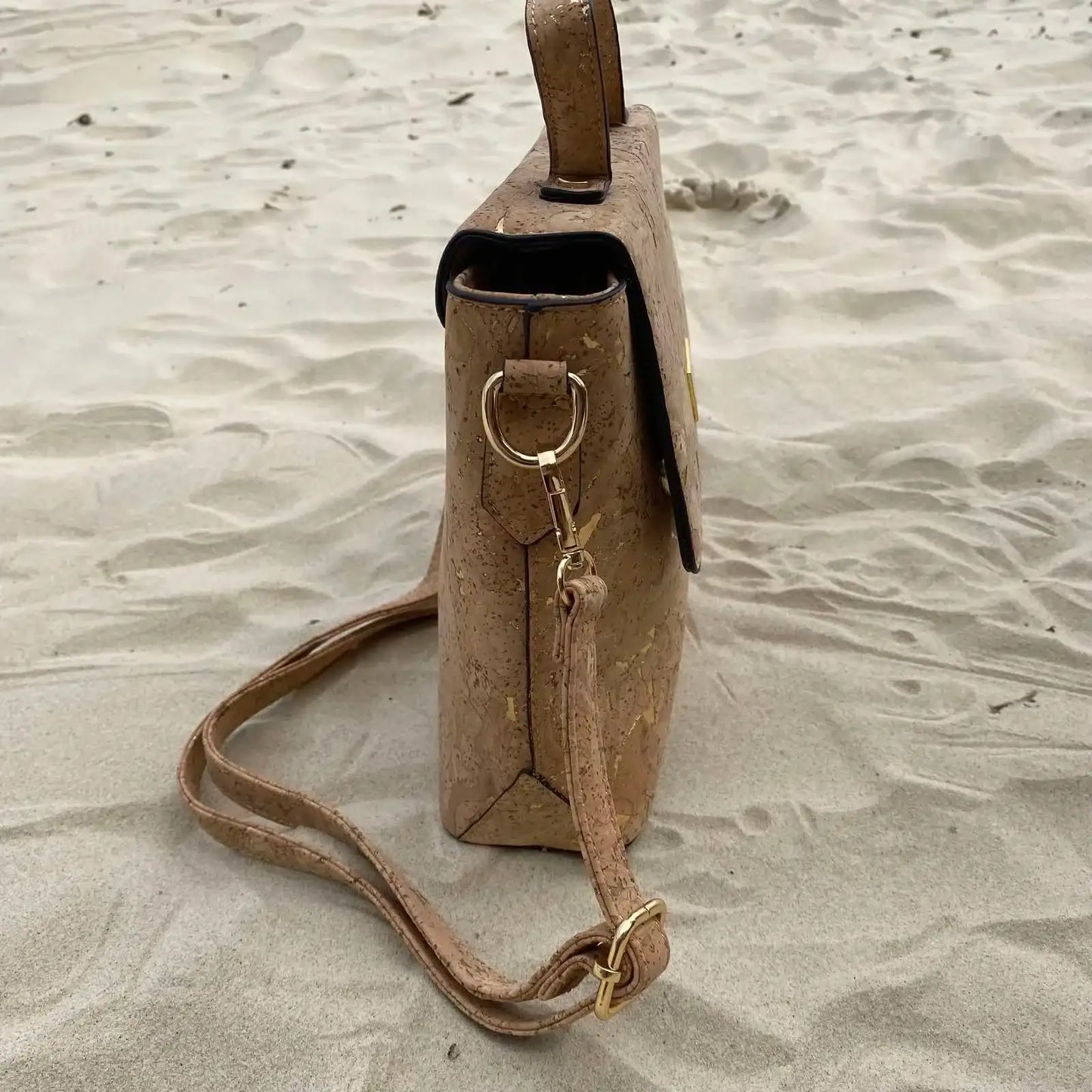 Best Seller~Cork Handbag with Gold - Miriam