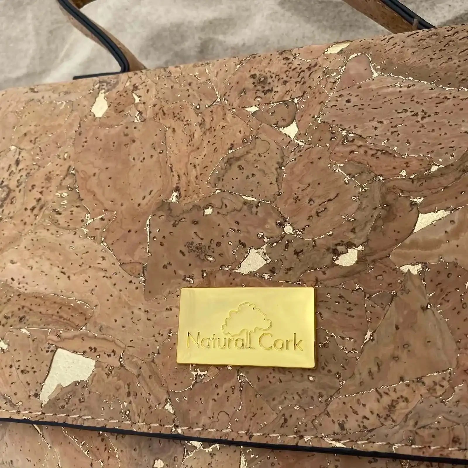 Best Seller~Cork Handbag with Gold - Miriam