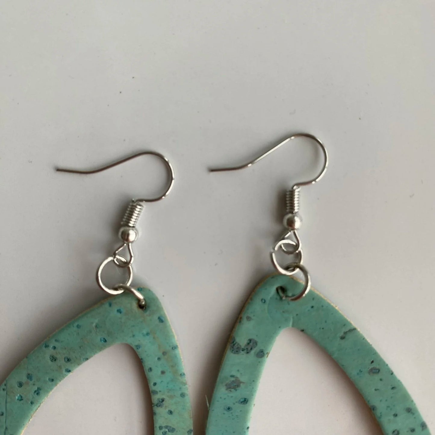 Natural Cork Earrings Turquoise