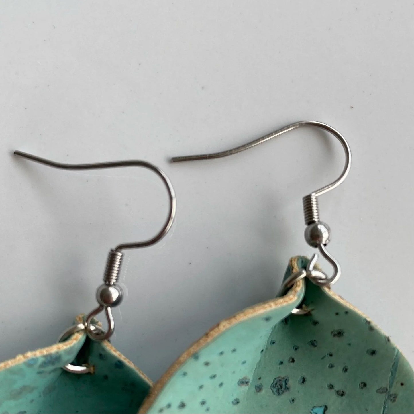 Natural Cork Earrings Turquoise