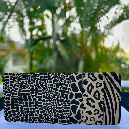 Wild Animal Print Cork placemats Set of 4