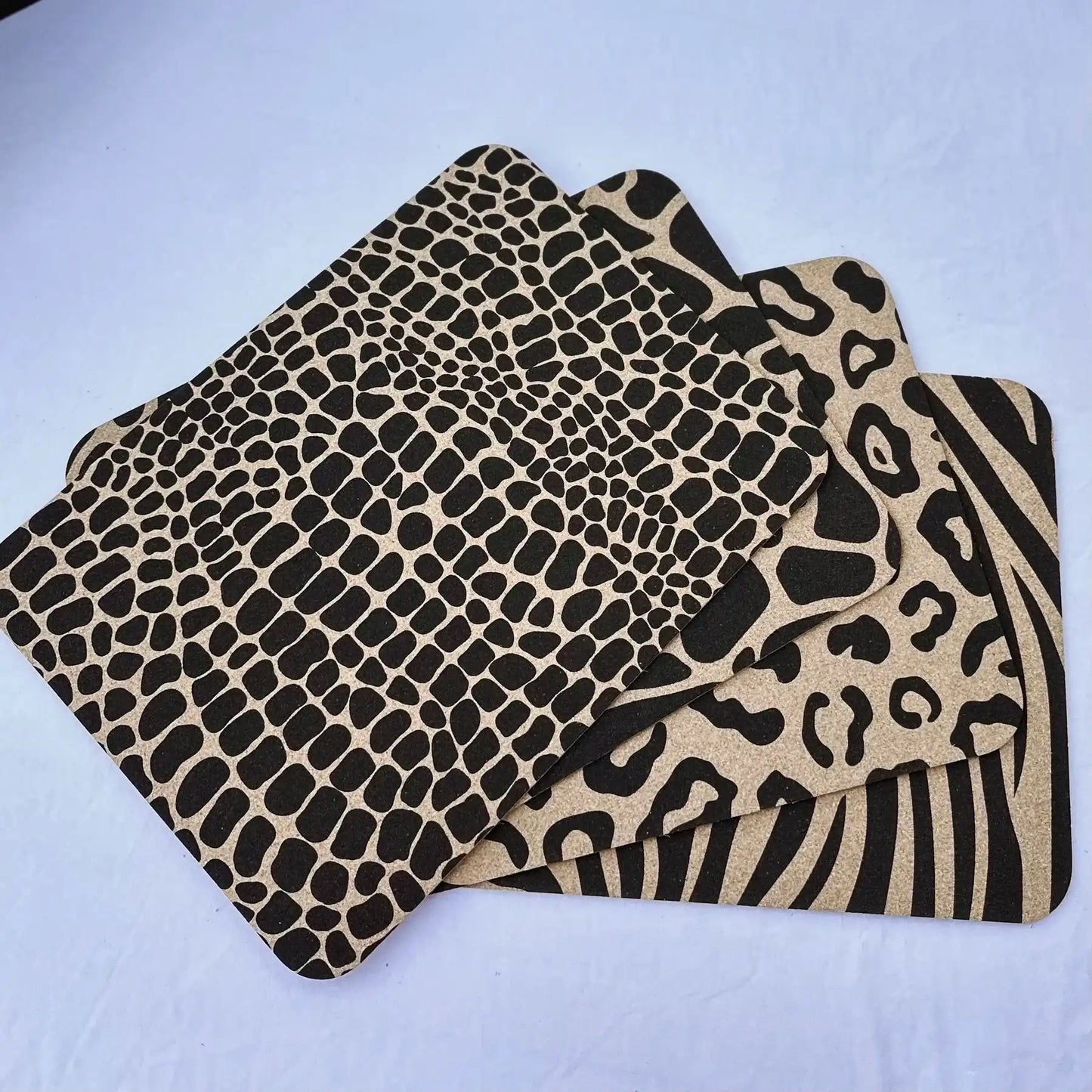 Wild Animal Print Cork placemats Set of 4