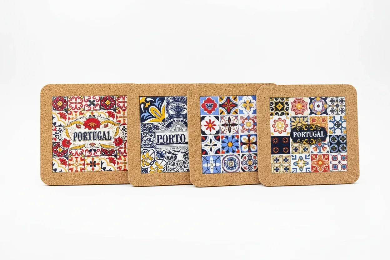 Portugal Tile Cork Trivet - Handcrafted Square | 4 Patterns - The Cork Shop 