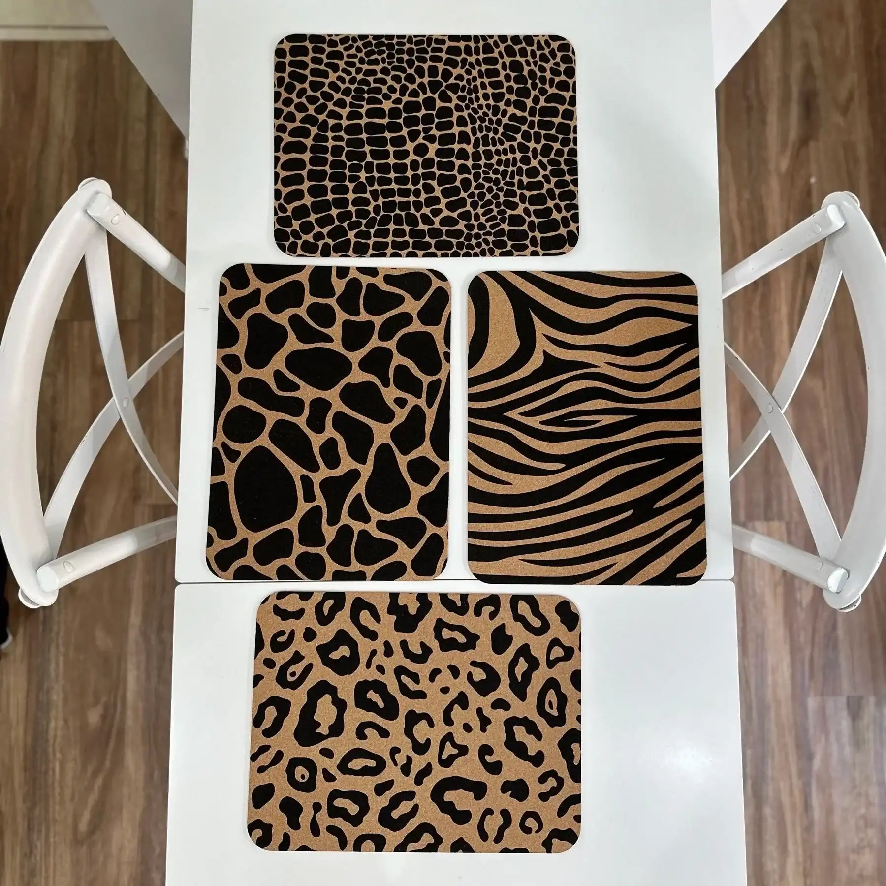 Wild Animal Print Cork placemats Set of 4